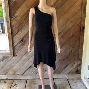 Vintage Y2K 2000s My Michelle Elegant Black One-Shoulder Diamond Studded Dress